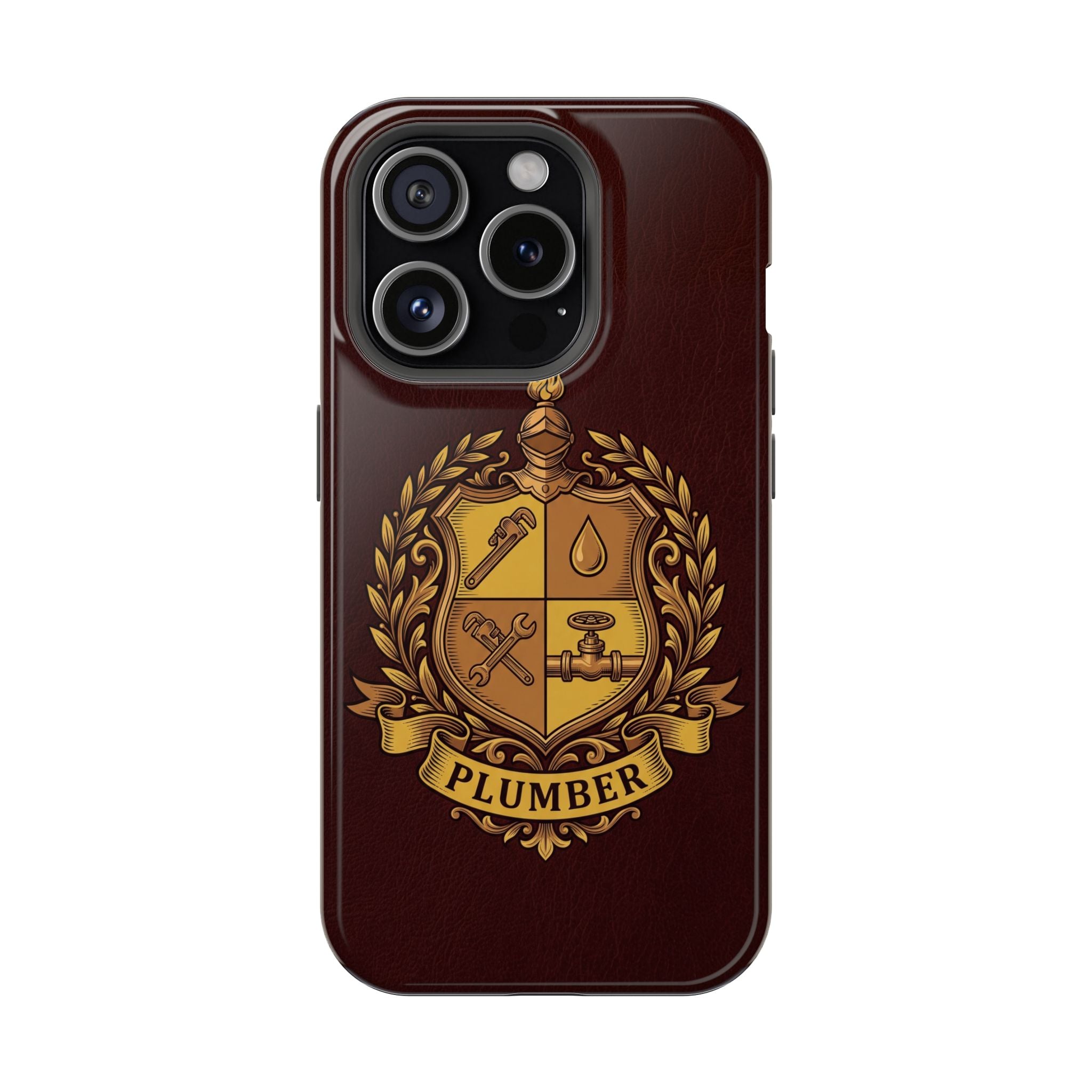 Plumber Crest Phone Case — Heraldic Shield Wireless Charging Cover
