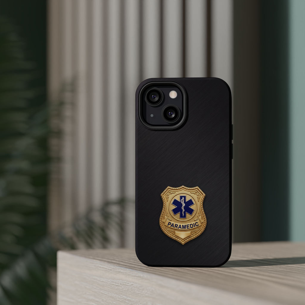 Gold Paramedic Badge Phone Case — Magnetic Wireless Charging Cover