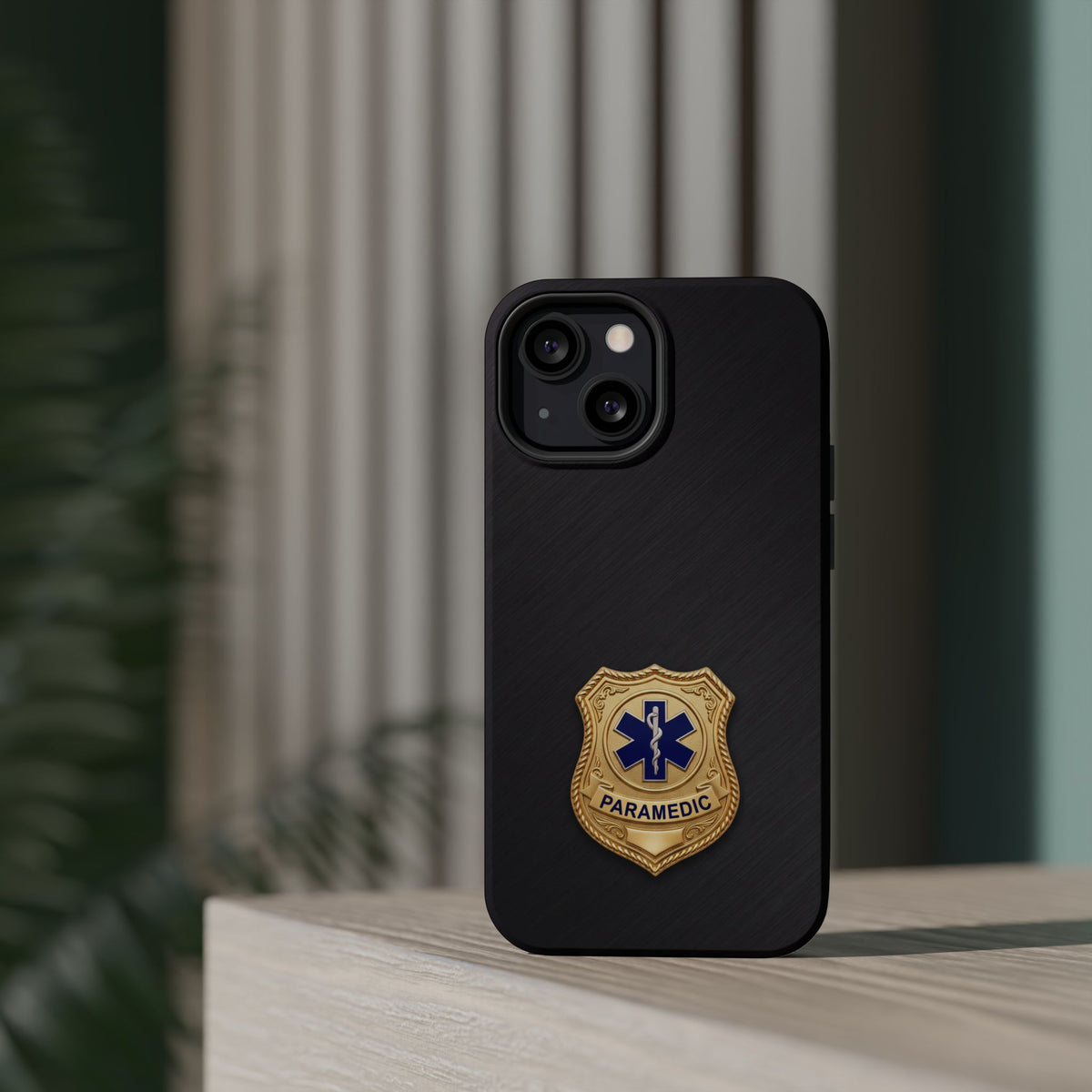 Gold Paramedic Badge Phone Case — Magnetic Wireless Charging Cover