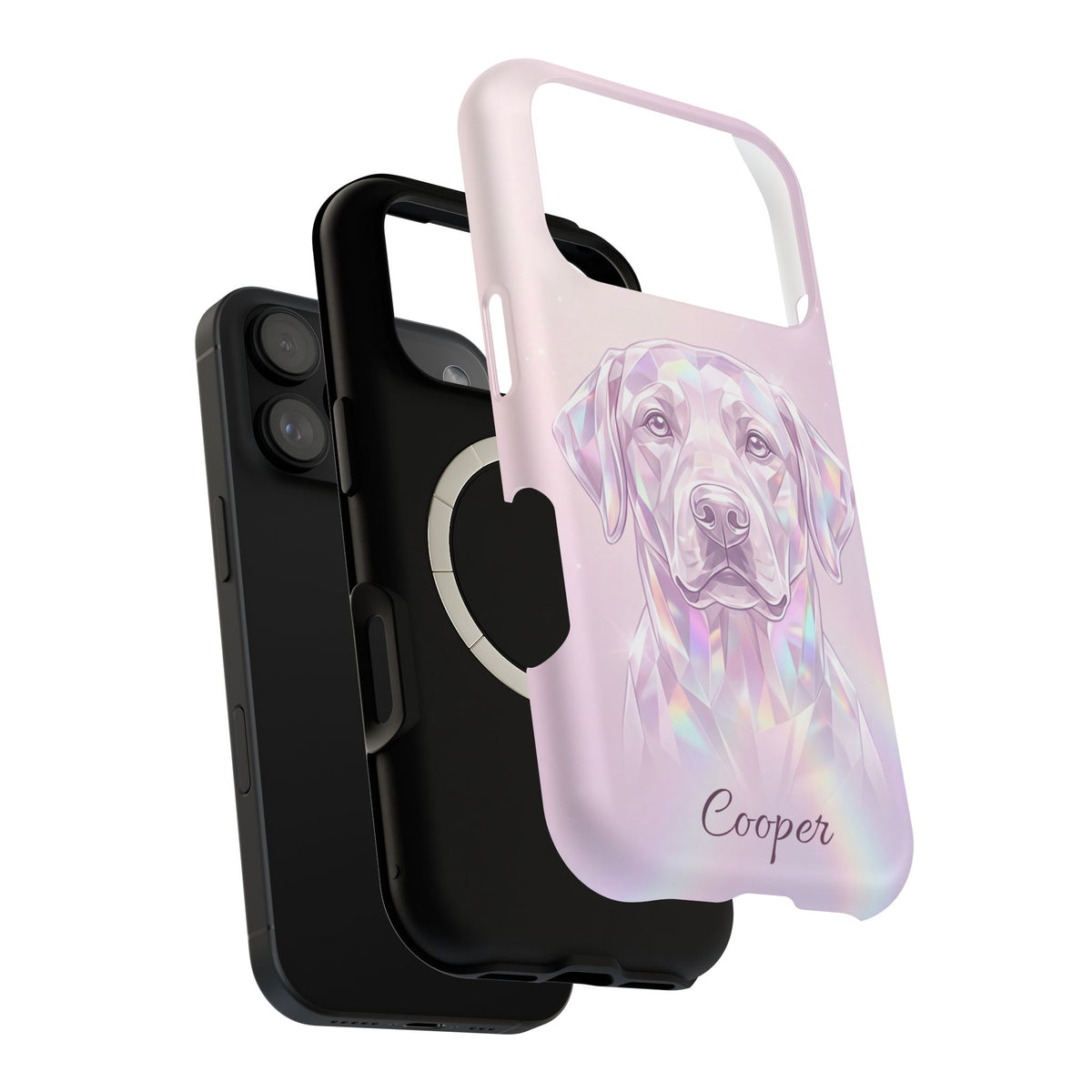 Personalized Crystal Prism Labrador Phone Case — Tough Magnetic Case with Wireless Charging
