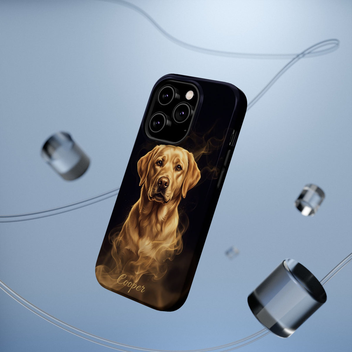 Personalized Gold Smoke Labrador Phone Case — Tough Magnetic Case with Wireless Charging