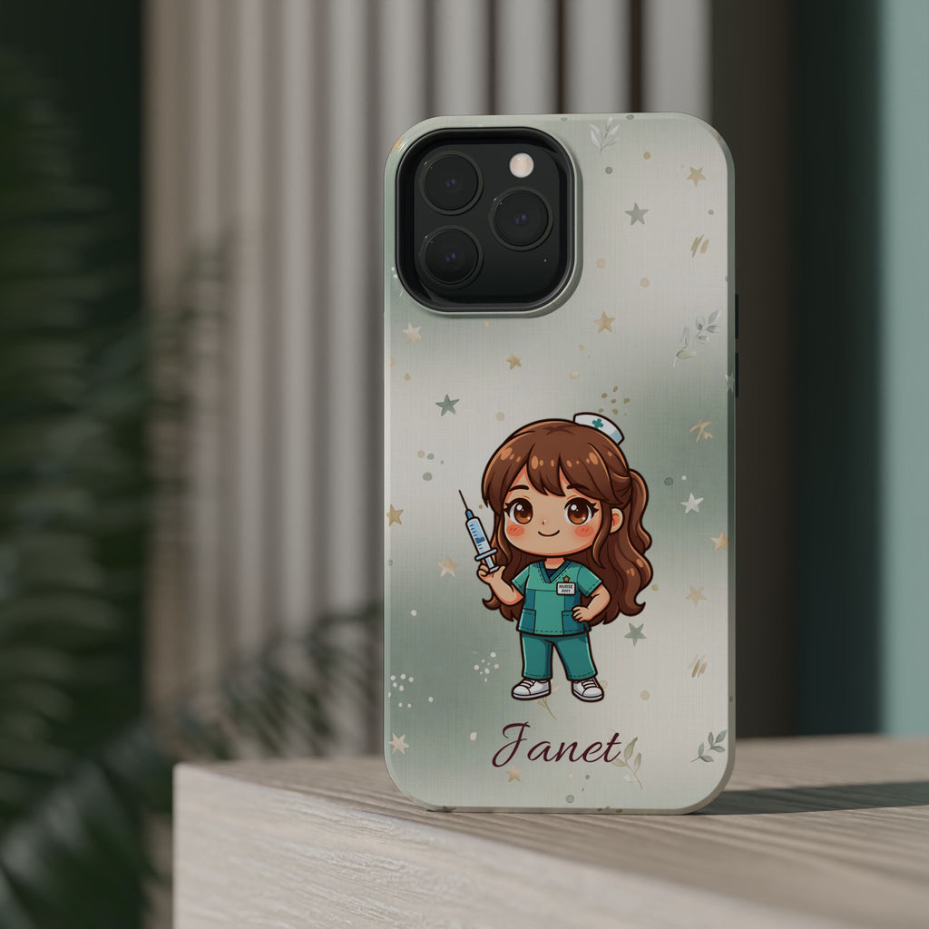 Personalized Nurse with Syringe Phone Case — Wireless Charging Cover
