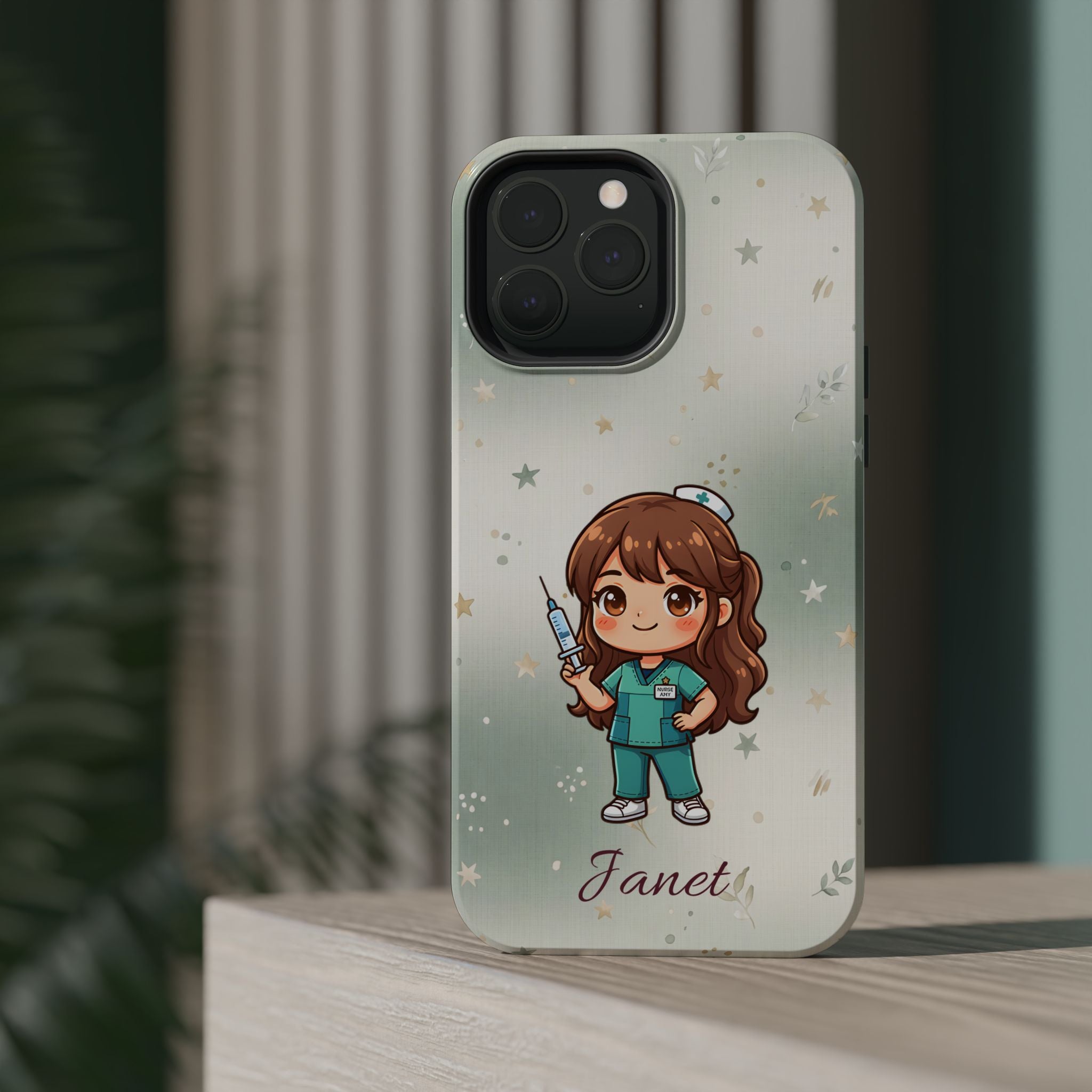Personalized Nurse with Syringe Phone Case — Wireless Charging Cover