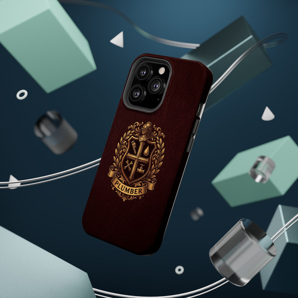 Plumber Crest Phone Case — Heraldic Shield Design Wireless Charging Cover