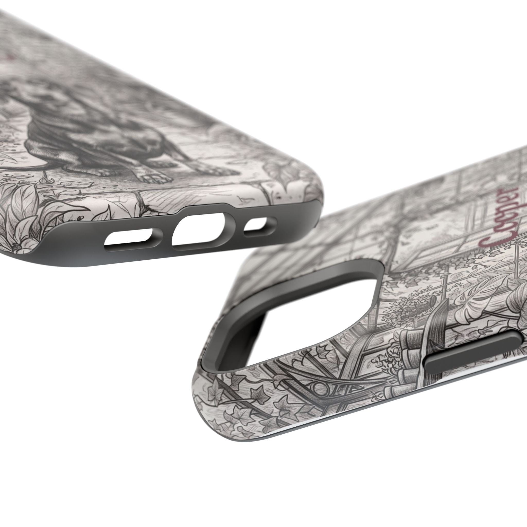 Personalized Dachshund Vintage Greenhouse Phone Case — Wireless Charging Cover