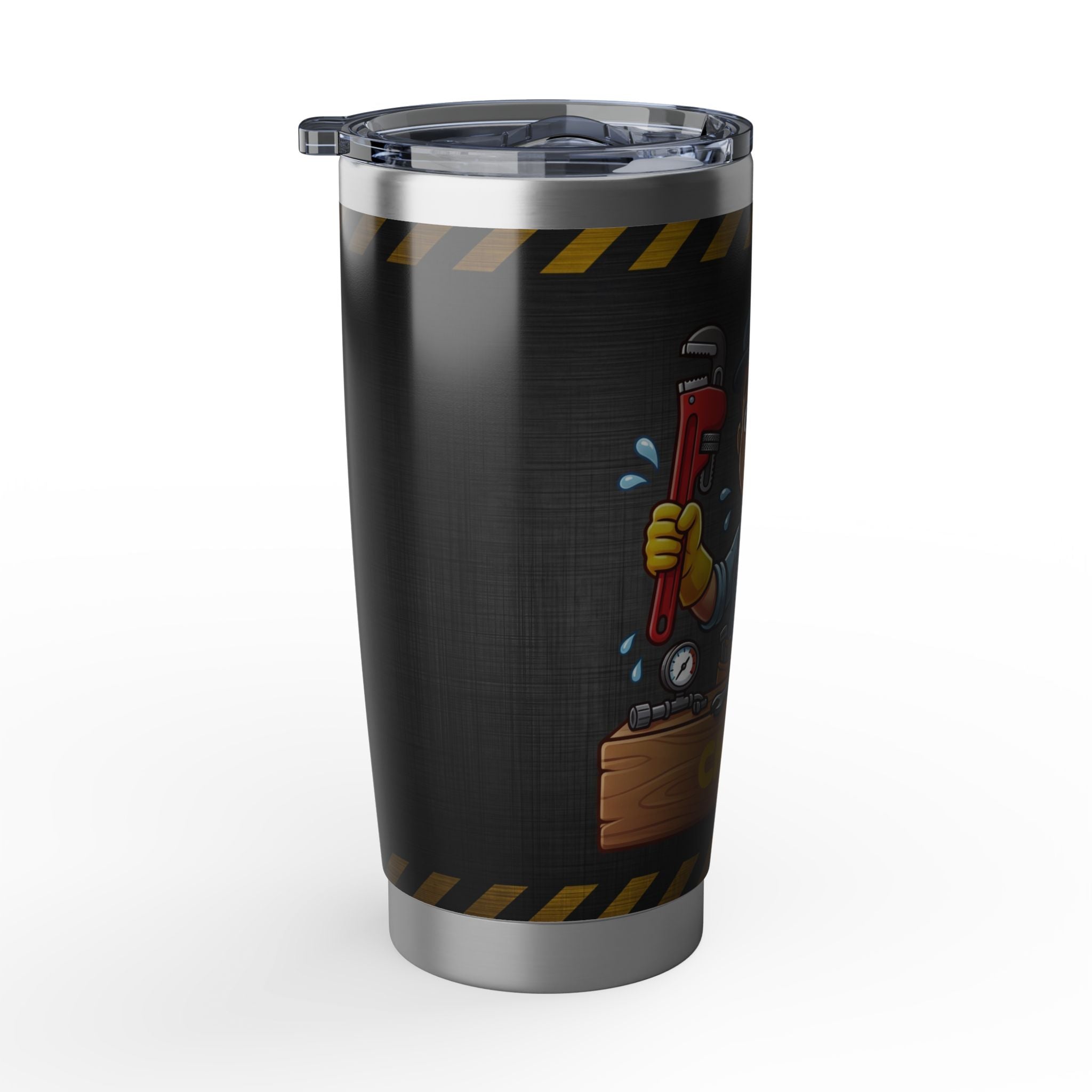 Personalized Plumber Mascot Tumbler – Custom Name Industrial Design 20 oz