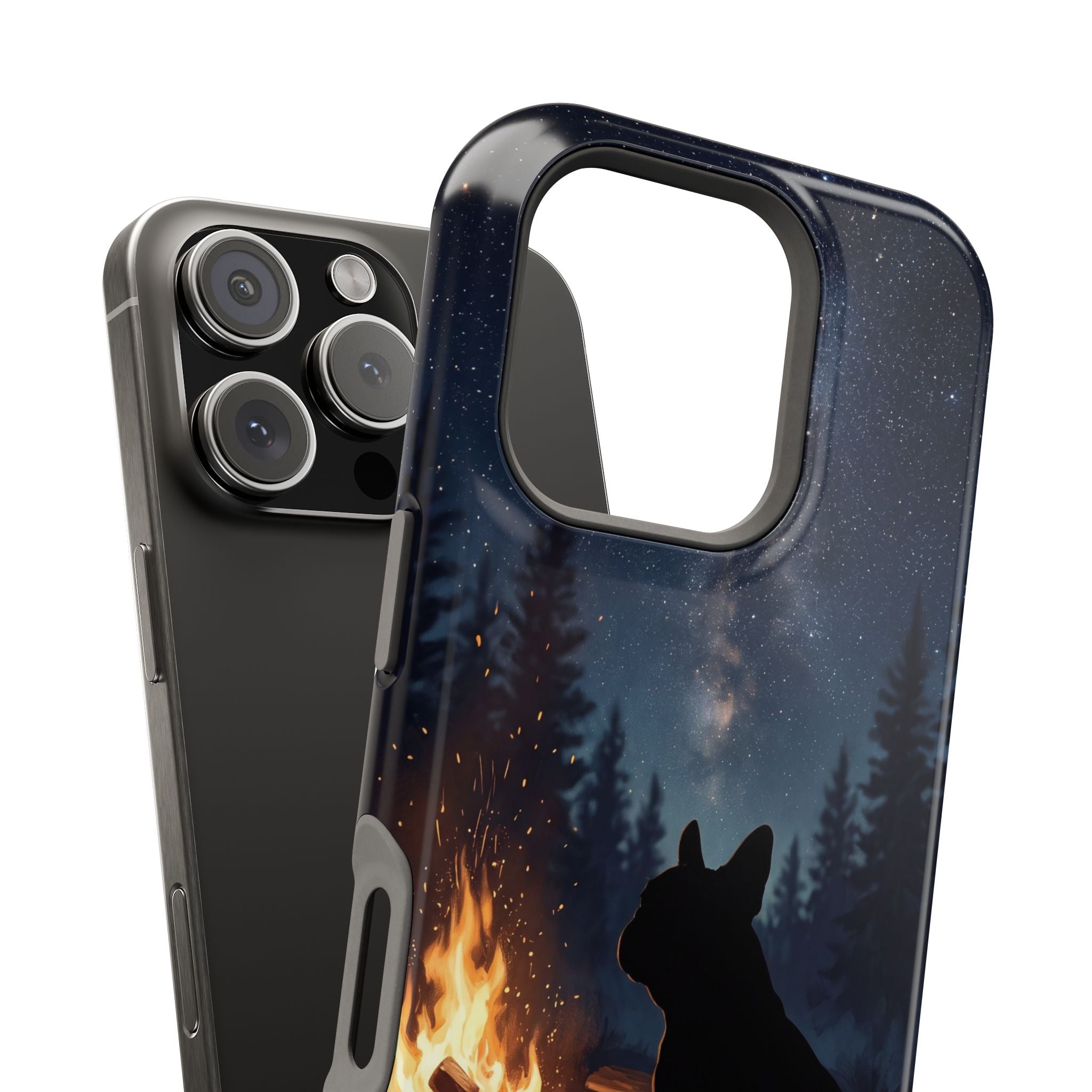 Personalized French Bulldog Campfire Phone Case — Wireless Charging Cover
