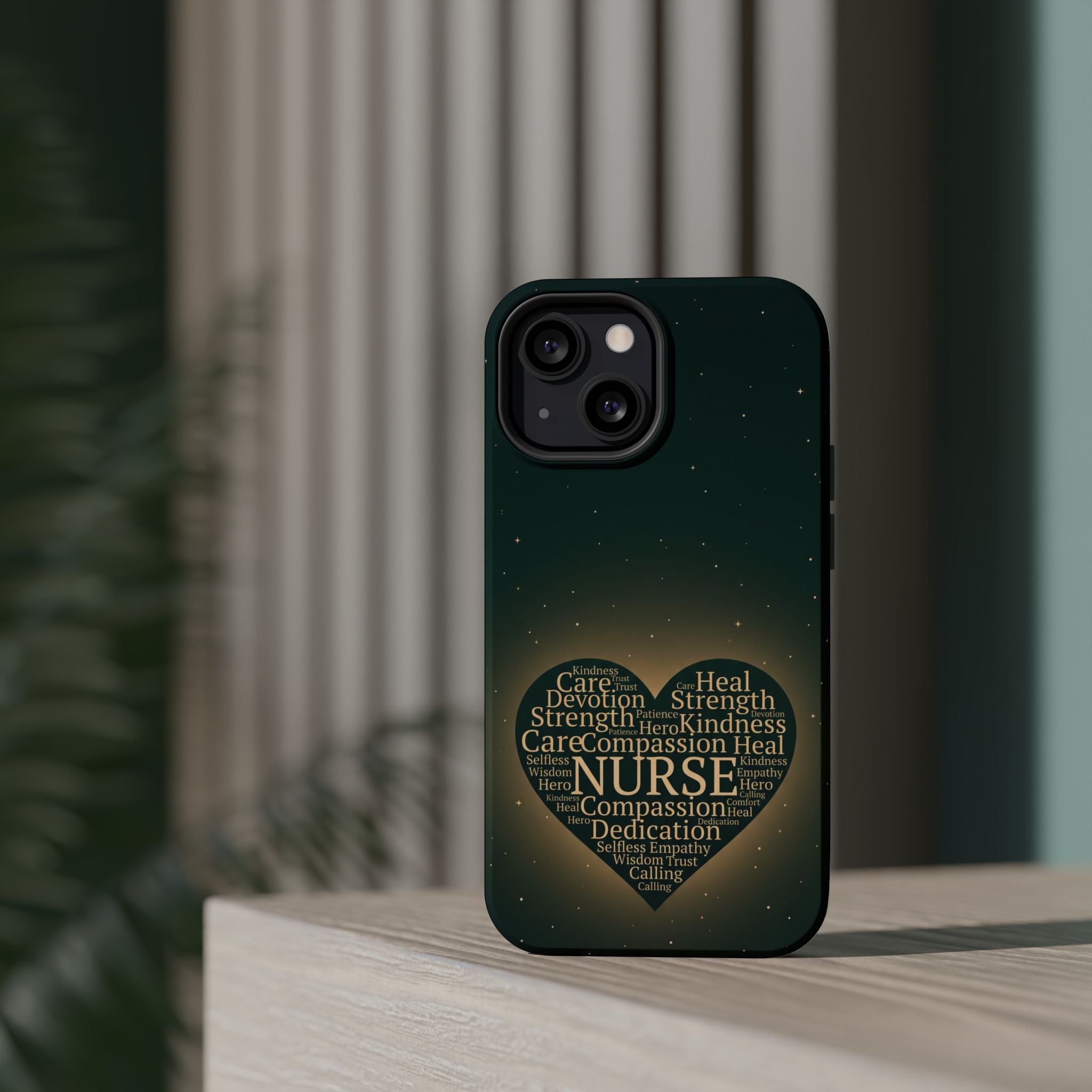 Nurse Heart Word and Art Phone Case — Impact-Resistant Wireless Charging Cover
