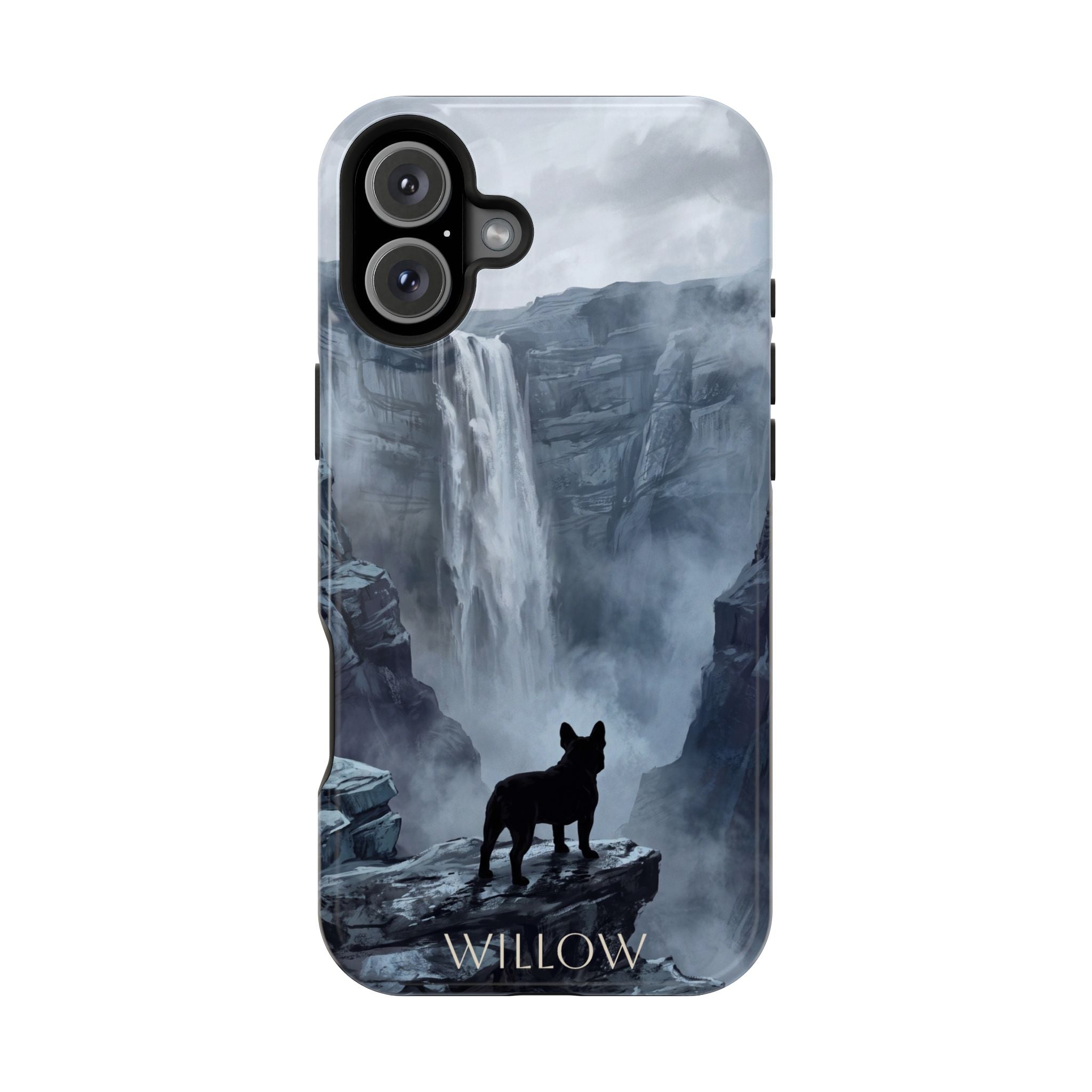 Personalized French Bulldog Misty Waterfall Phone Case — Wireless Charging Cover