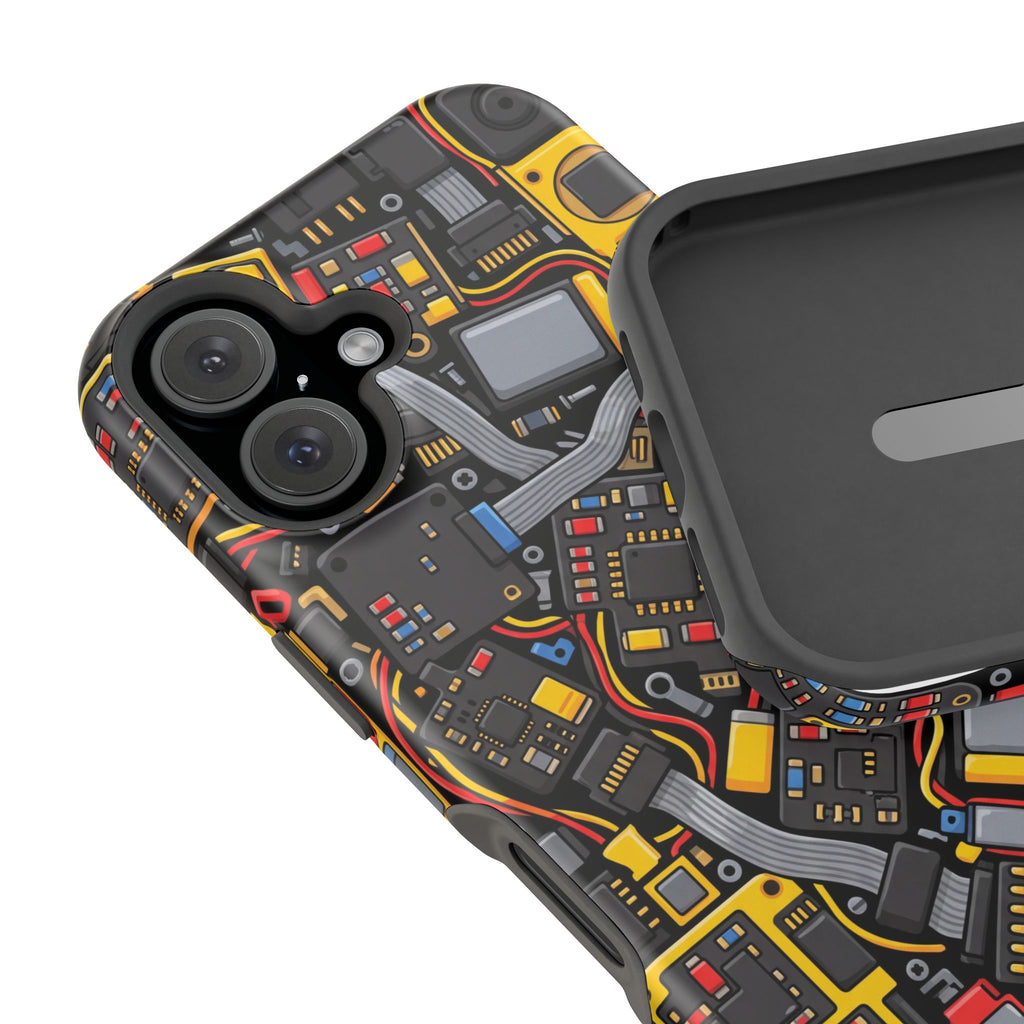 Voltage Board Phone Case — Yellow Circuit Wireless Charging Cover