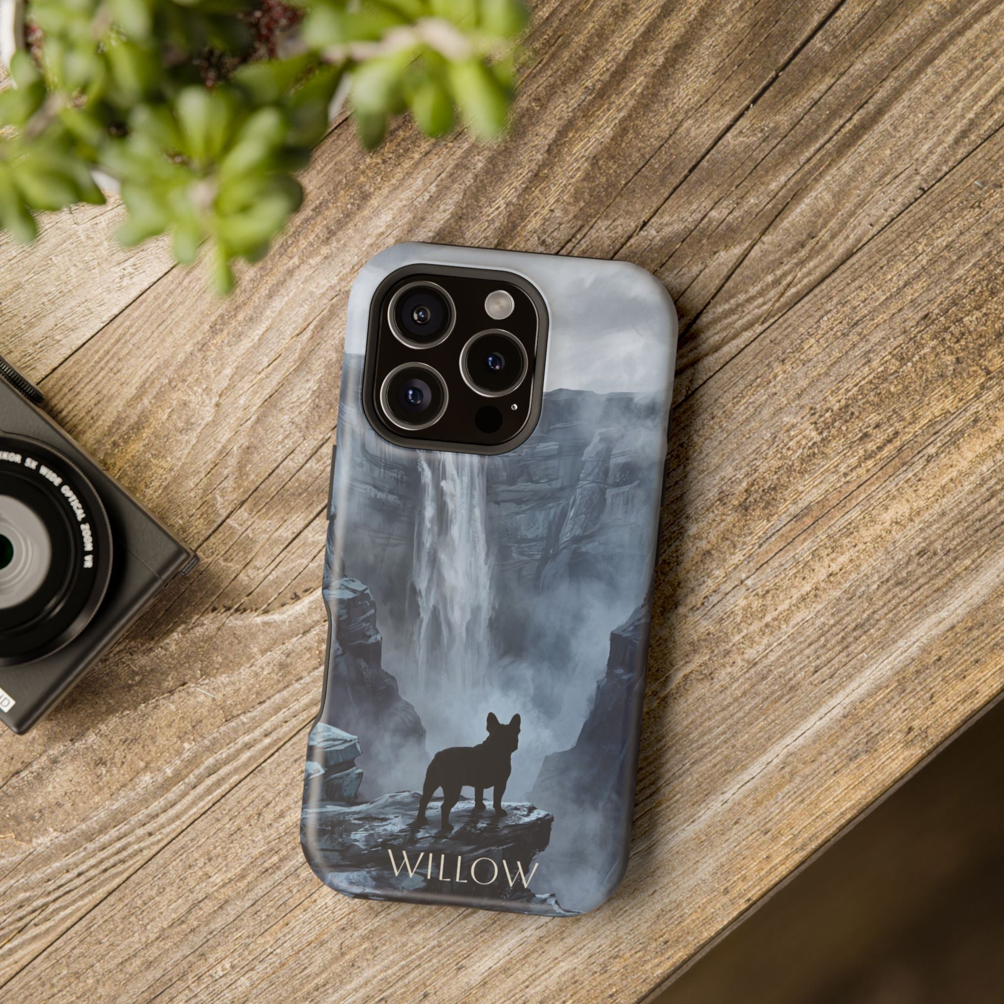 Personalized French Bulldog Misty Waterfall Phone Case — Wireless Charging Cover