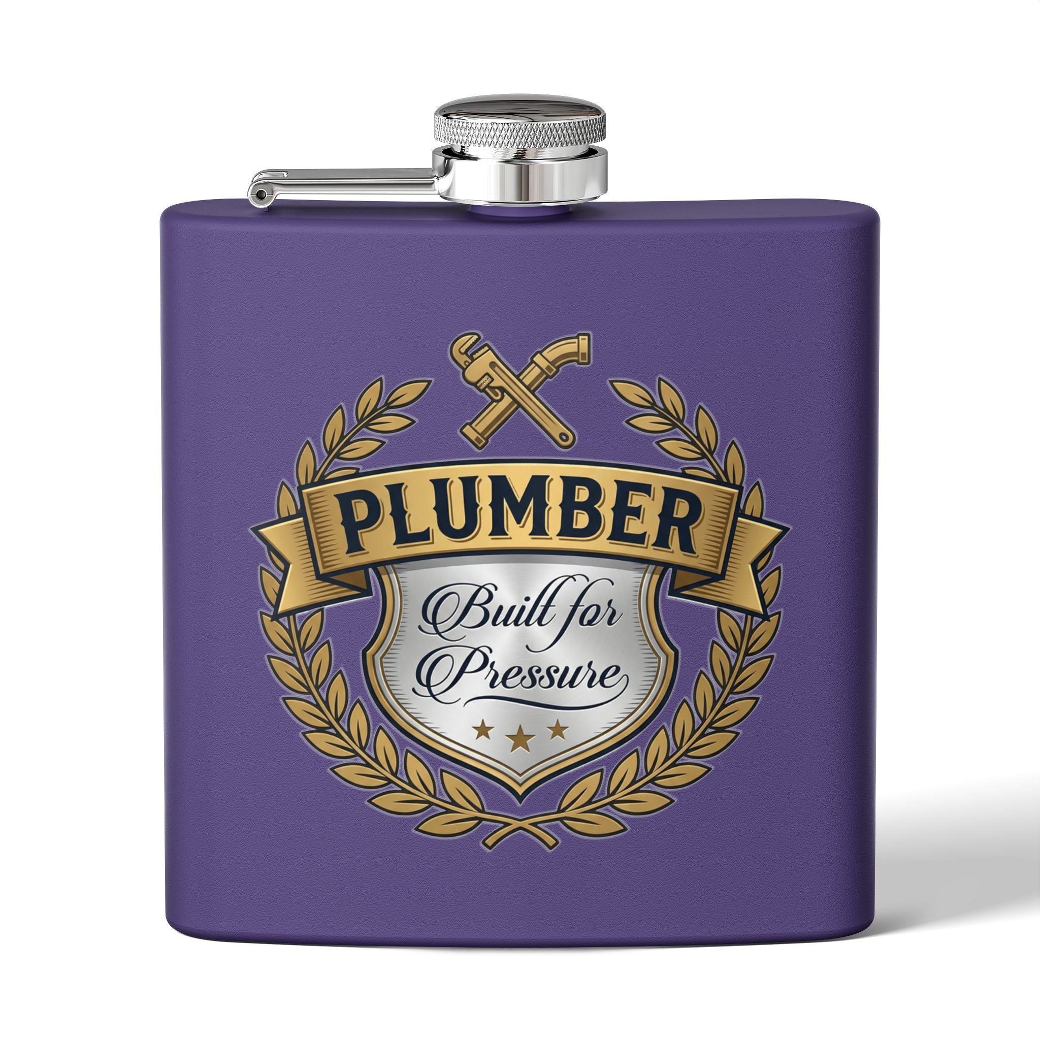 Flask — "Built for Pressure" 6oz Stainless Steel Hip Flask