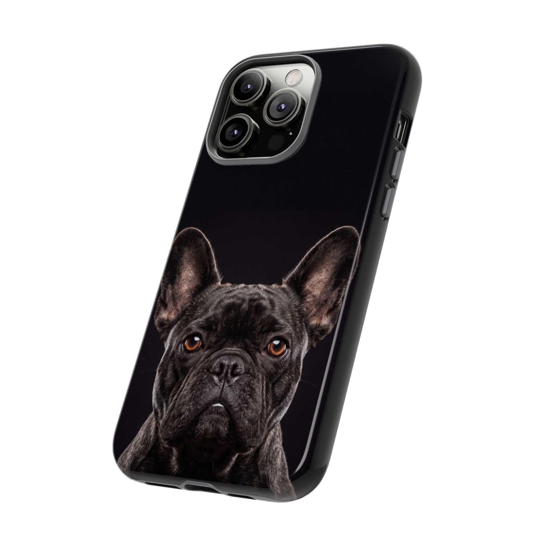 Front-Facing French Bulldog Phone Case | Dramatic Black Studio Portrait | Samsung & iPhone