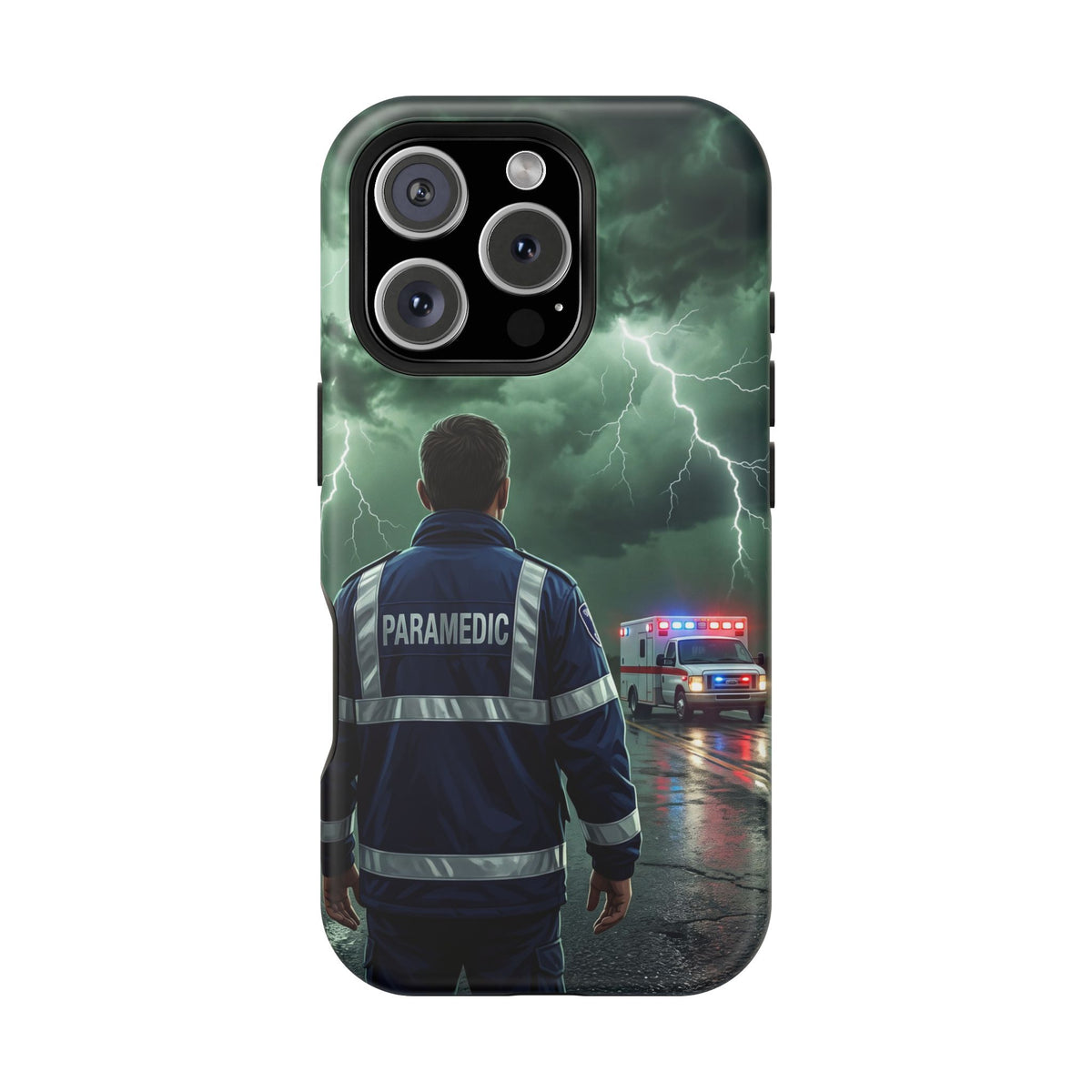 Paramedic Green Storm Phone Case — Magnetic Wireless Charging Cover