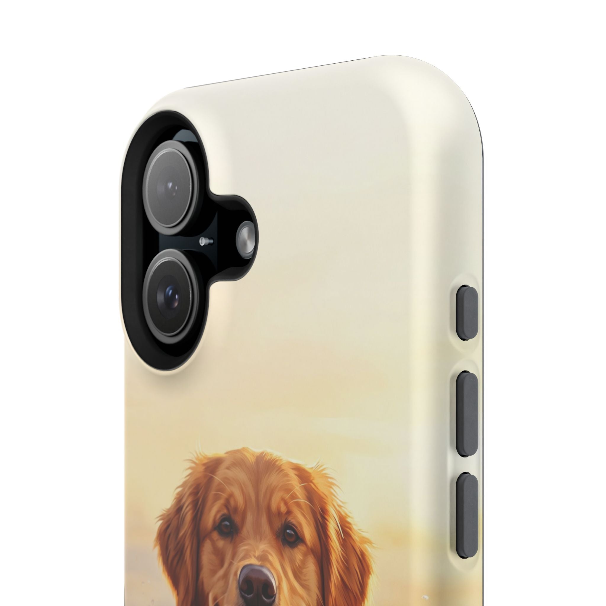 Beach Golden Retriever Phone Case — Impact-Resistant Wireless Charging Cover