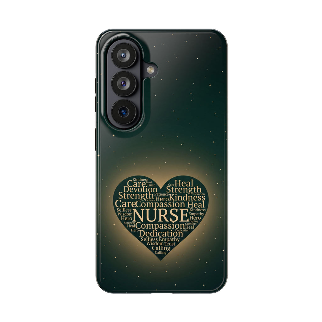 Nurse Heart Tough Phone Case — Inspirational Word Cloud Tribute - iphone and Samsung Galaxy series