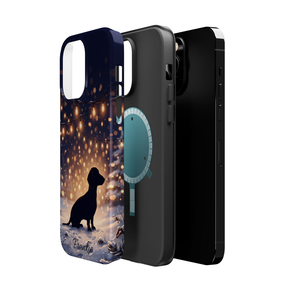 Personalized Dachshund Golden Sparks Phone Case — Wireless Charging Cover
