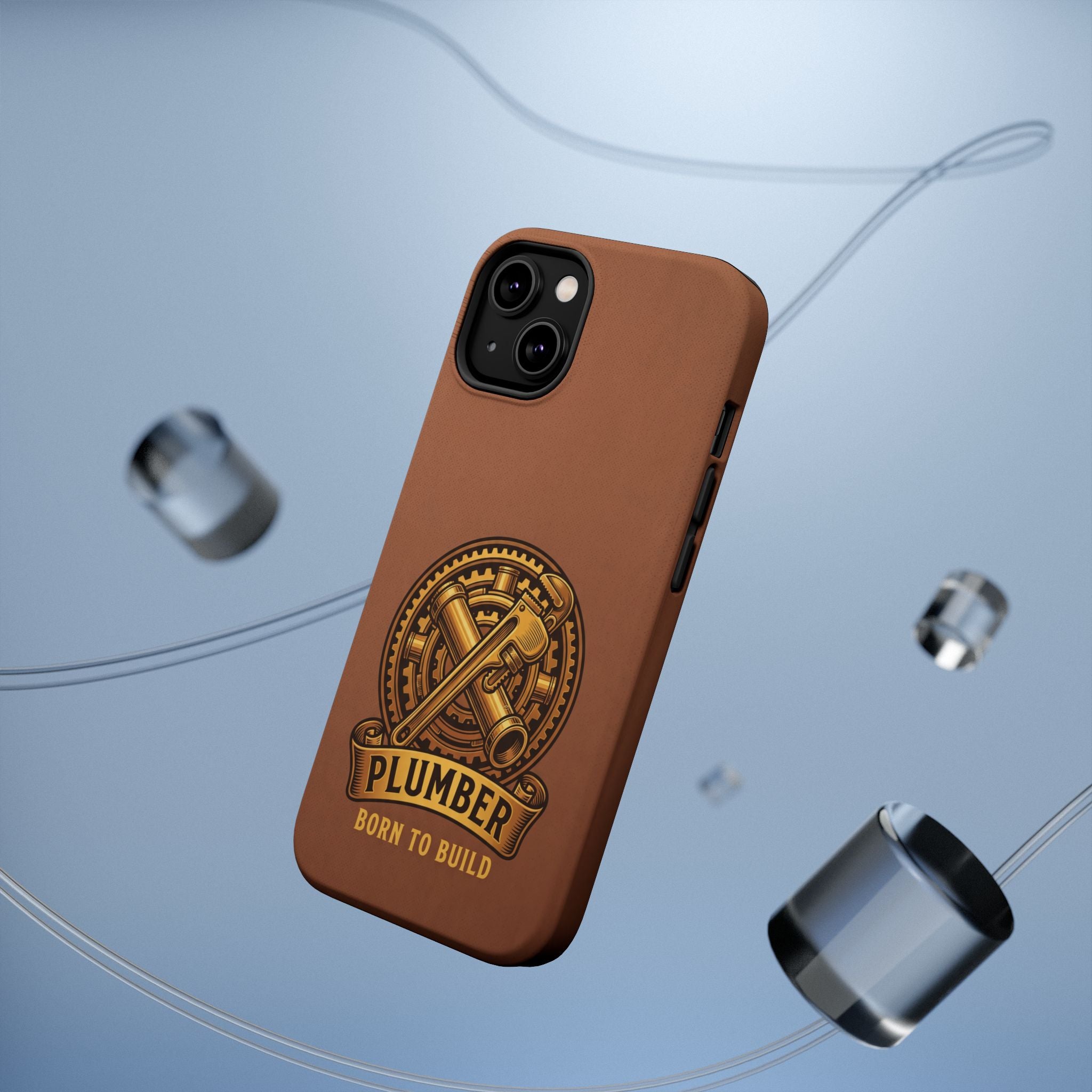 Plumber Born to Build Phone Case — Badge Wireless Charging Cover