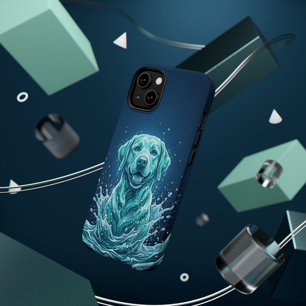 Water Splash Labrador Phone Case — Tough Magnetic Case with Wireless Charging