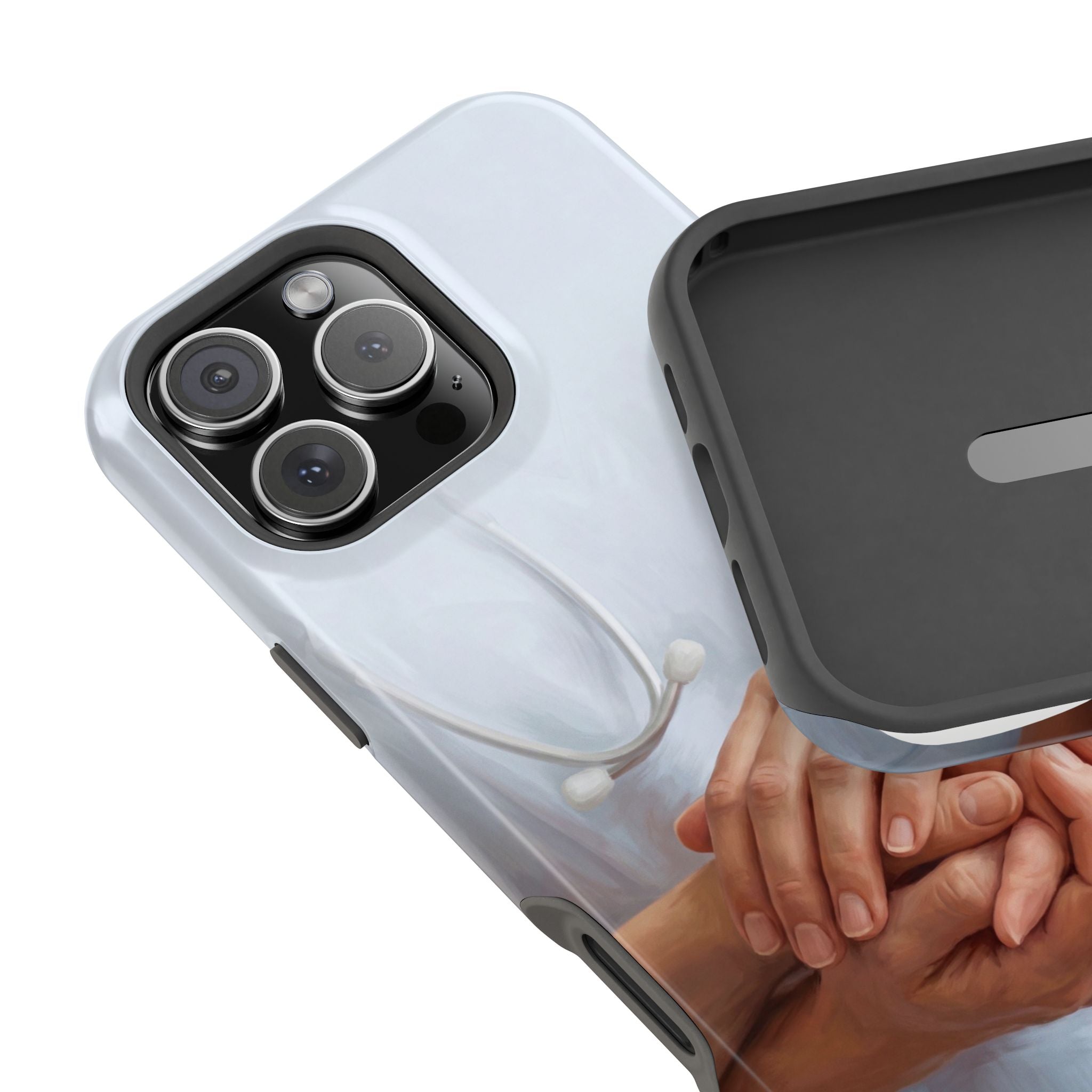 Impact-Resistant Phone Case — Caring Hands Wireless Charging Cover