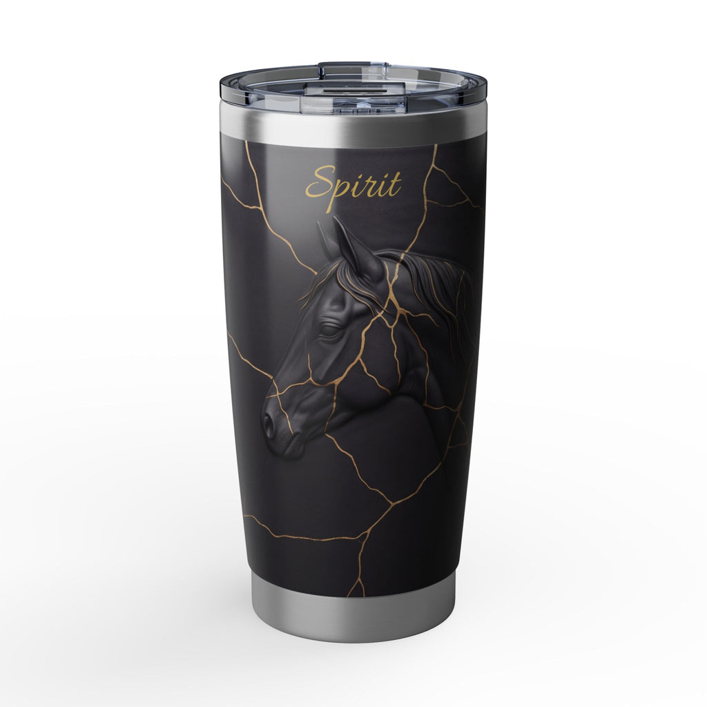 Horse Personalized Tumbler | Kintsugi Gold Art — 20 oz Stainless Travel Mug