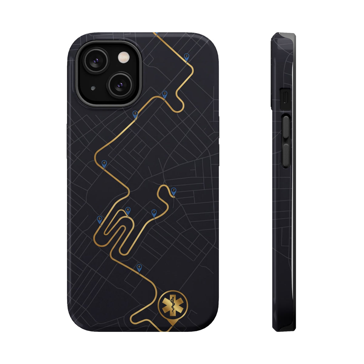 Paramedic/EMT Route Line Phone Case — Magnetic Wireless Charging Cover