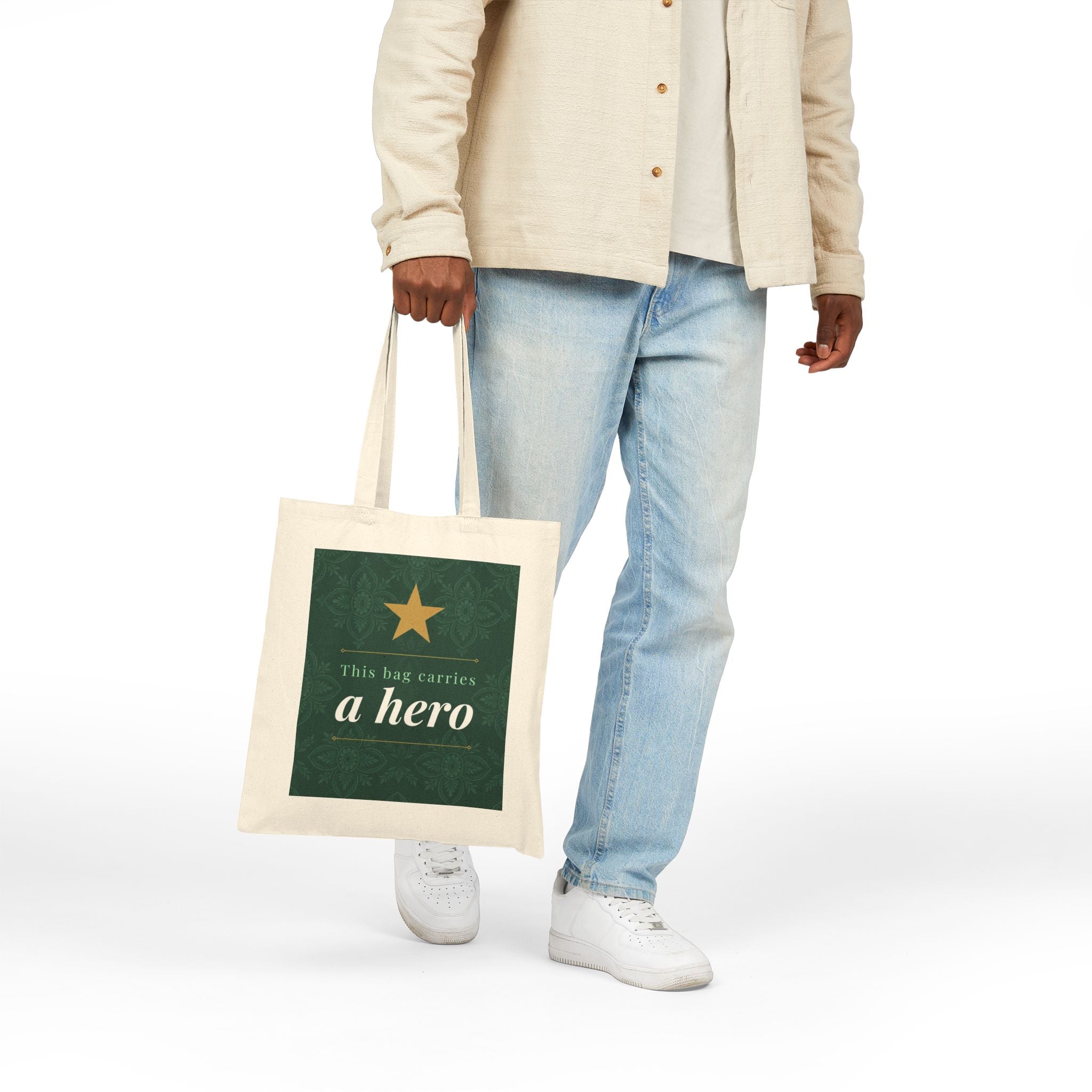 Nurse Tote Bag – This bag carries a hero – Cotton Canvas Tote Bag for Nurses