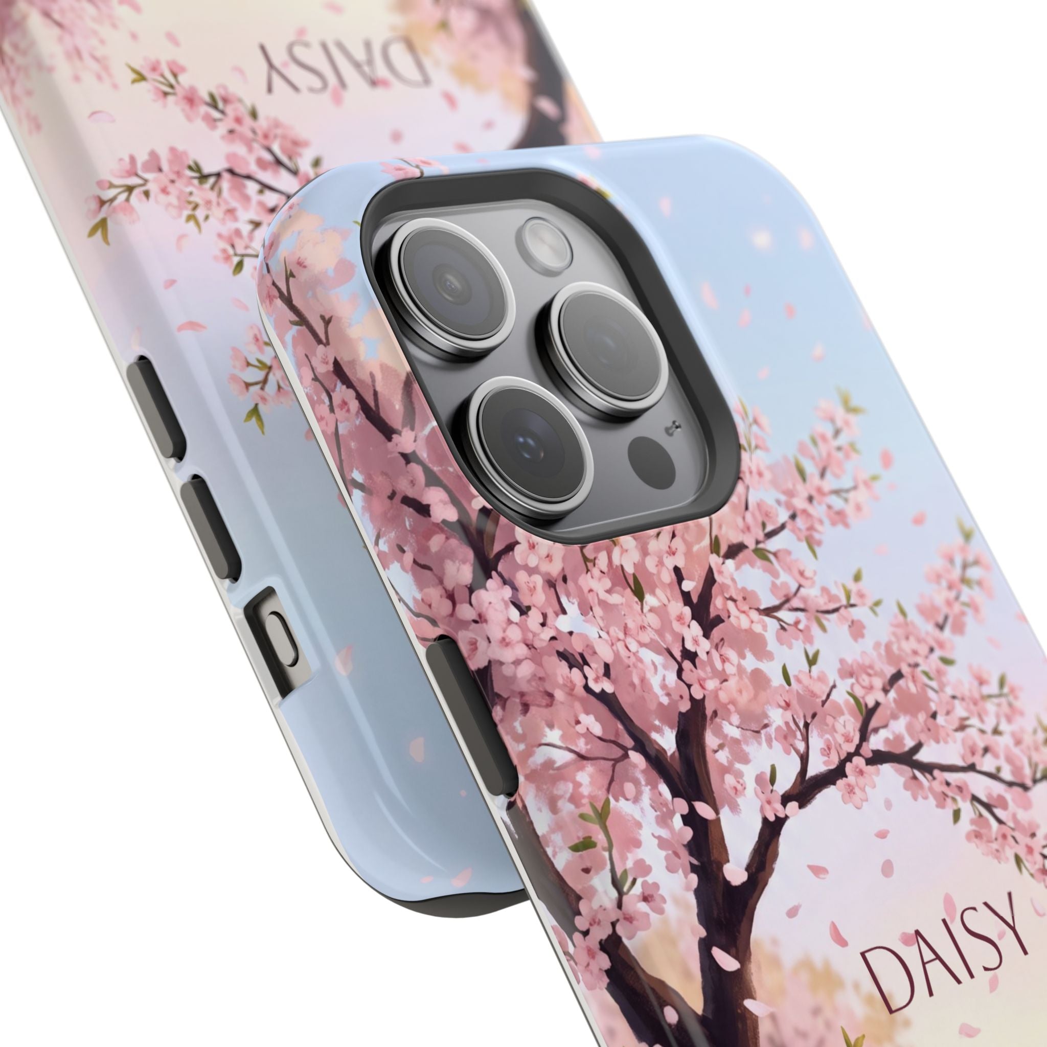 Personalized Dachshund Cherry Blossom Phone Case — Wireless Charging Cover