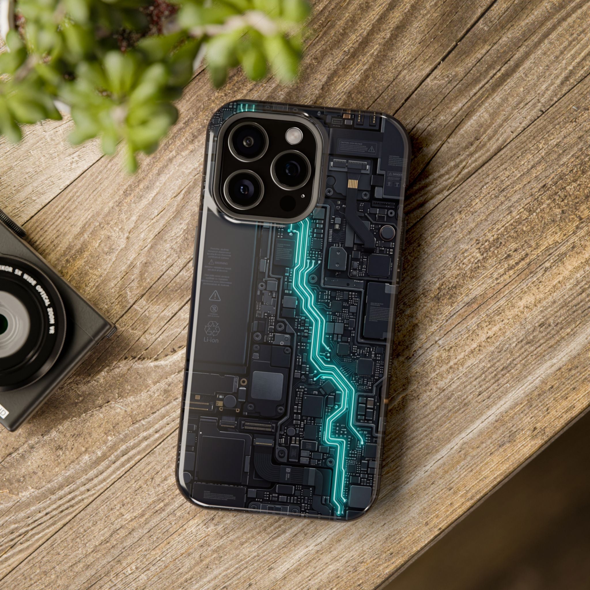 Cyan Bolt Electrician Phone Case — Electric Circuit Wireless Charging Cover