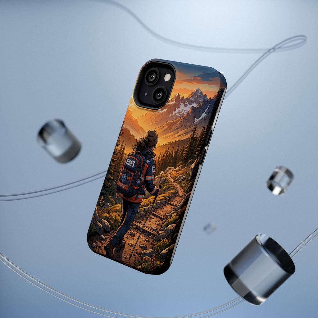 Paramedic/EMT Mountain Phone Case — Magnetic Wireless Charging Cover