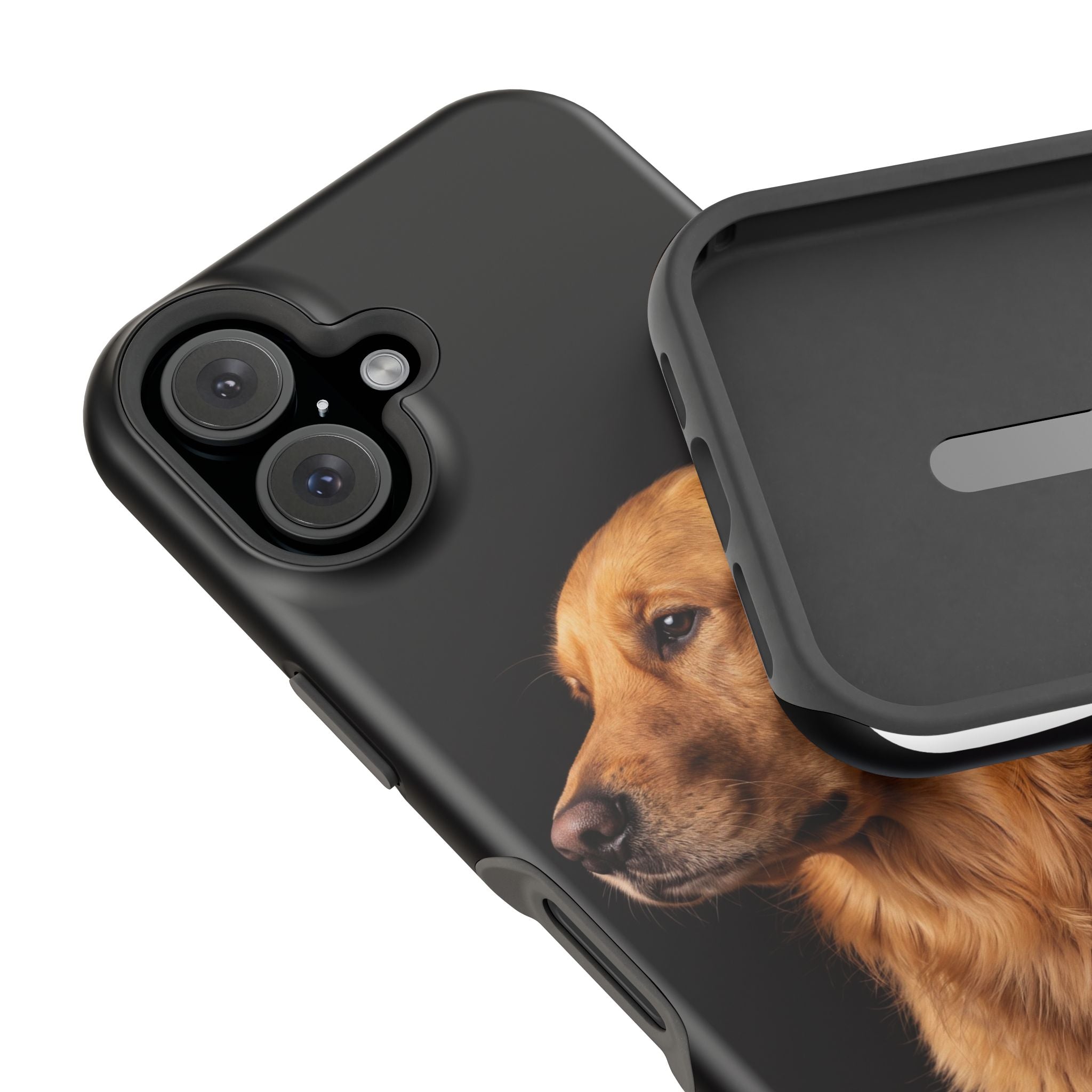 Golden Retriever Portrait Phone Case — Impact-Resistant Wireless Charging Cover