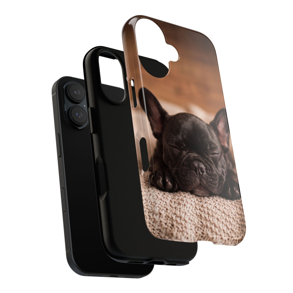 Sleeping French Bulldog Phone Case | Cozy Frenchie Resting on Blanket | iPhone & Samsung