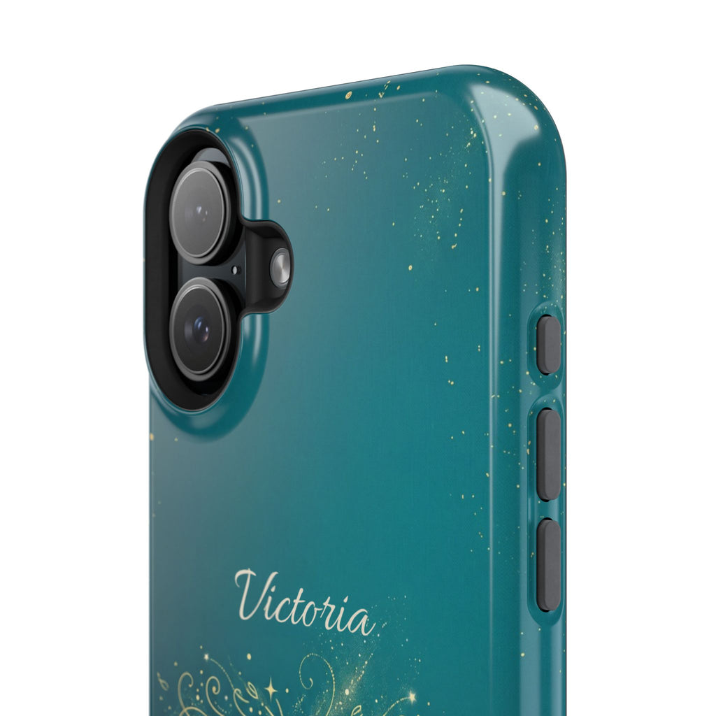 Personalized Teacher Heart Word Art Phone Case — Impact-Resistant Wireless Charging Cover