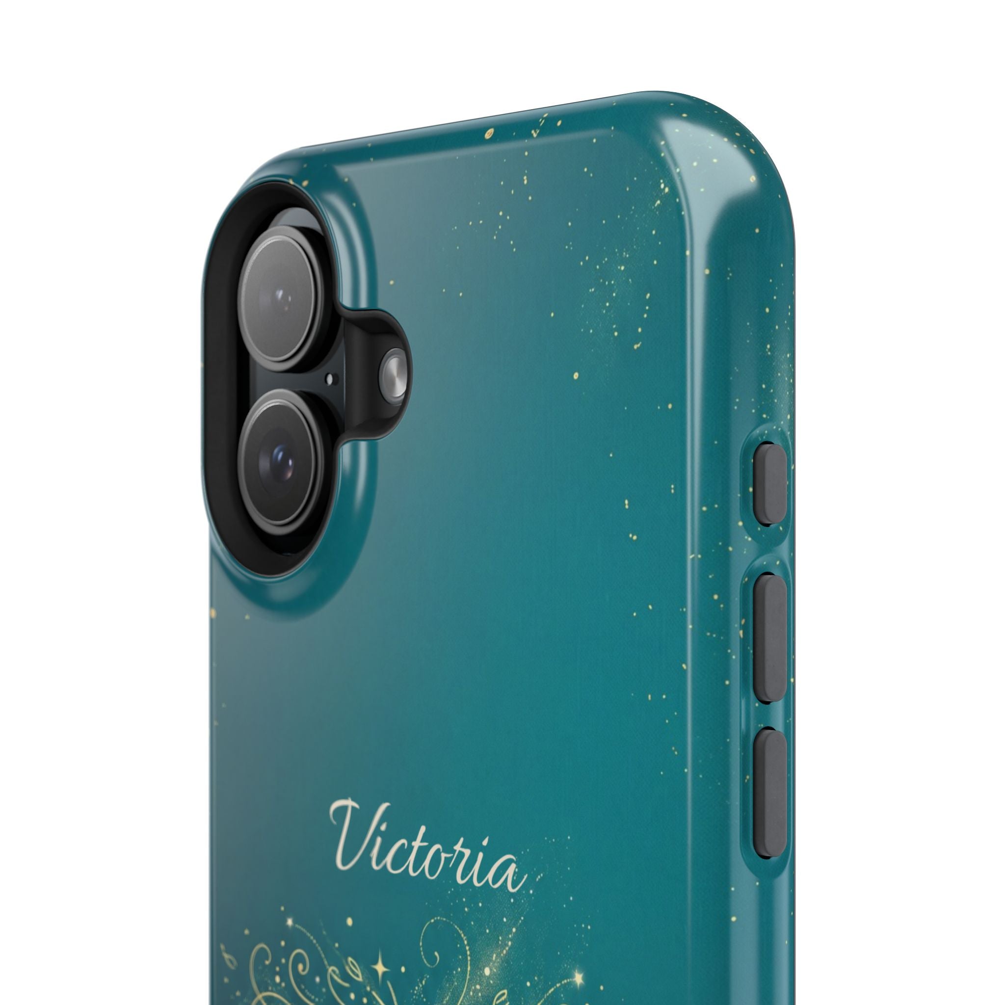 Personalized Teacher Heart Word Art Phone Case — Impact-Resistant Wireless Charging Cover
