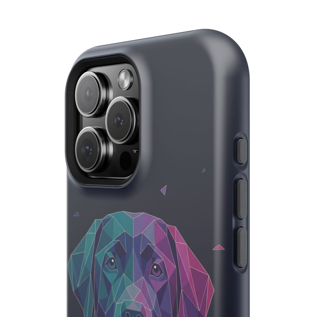 Geometric Labrador Phone Case — Tough Magnetic Case with Wireless Charging