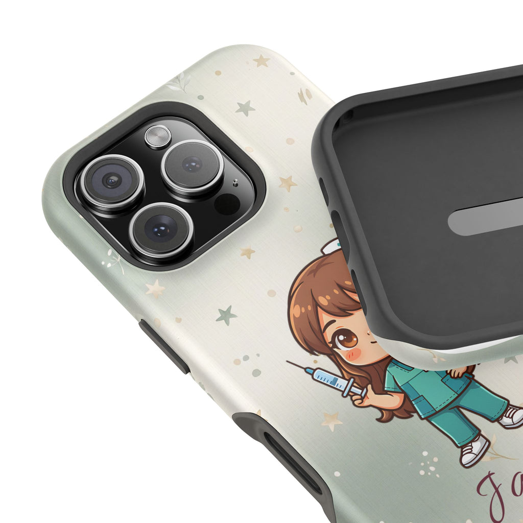 Personalized Nurse with Syringe Phone Case — Wireless Charging Cover