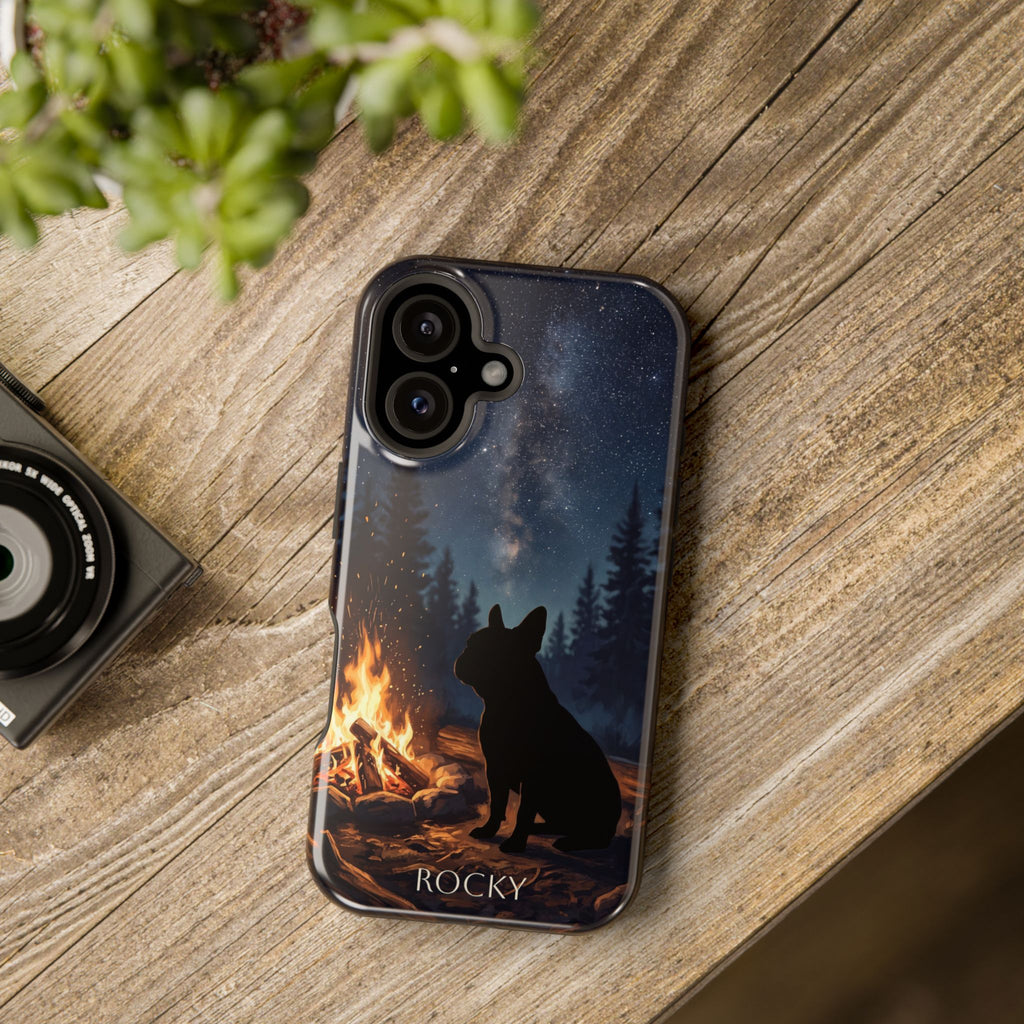 Personalized French Bulldog Campfire Phone Case — Wireless Charging Cover