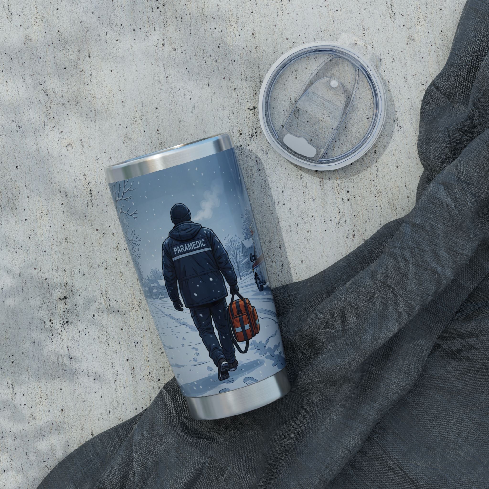 Paramedic/EMT 20oz Tumbler – Winter Response Illustrated Design