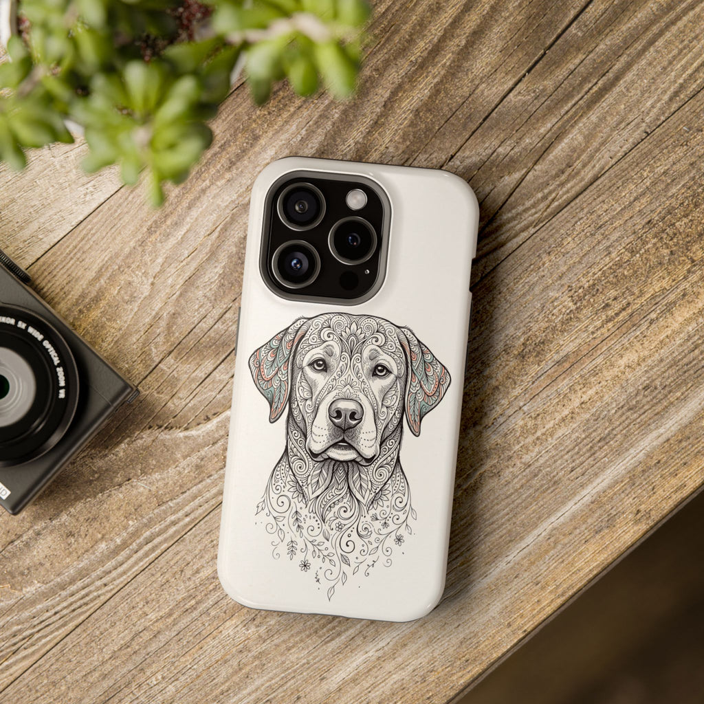 Mandala Labrador Phone Case — Tough Magnetic Case with Wireless Charging