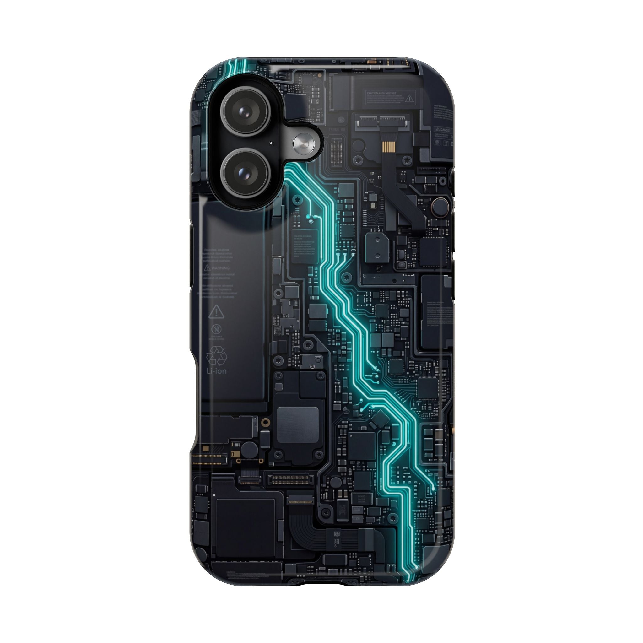 Cyan Bolt Electrician Phone Case — Electric Circuit Wireless Charging Cover