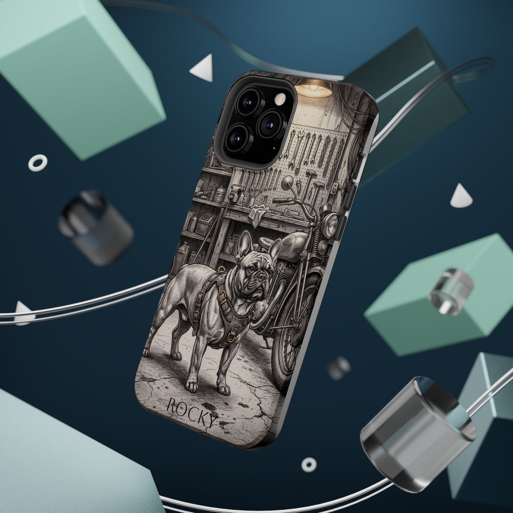 Personalized French Bulldog Vintage Street Phone Case — Wireless Charging Cover