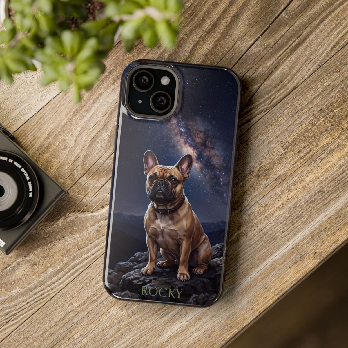 Personalized French Bulldog Starry Night Sky Phone Case — Wireless Charging Cover