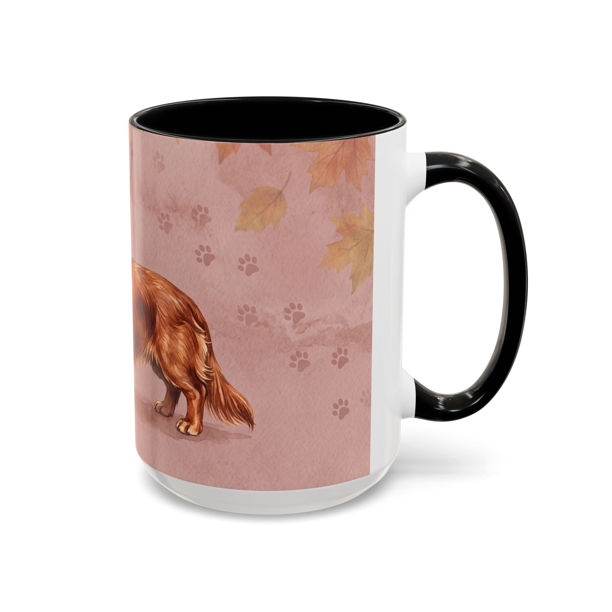 Dachshund Lover Mug | Long-Haired Wiener Dog with Plaid Bandana, Dusty Rose Watercolor Dog Gift