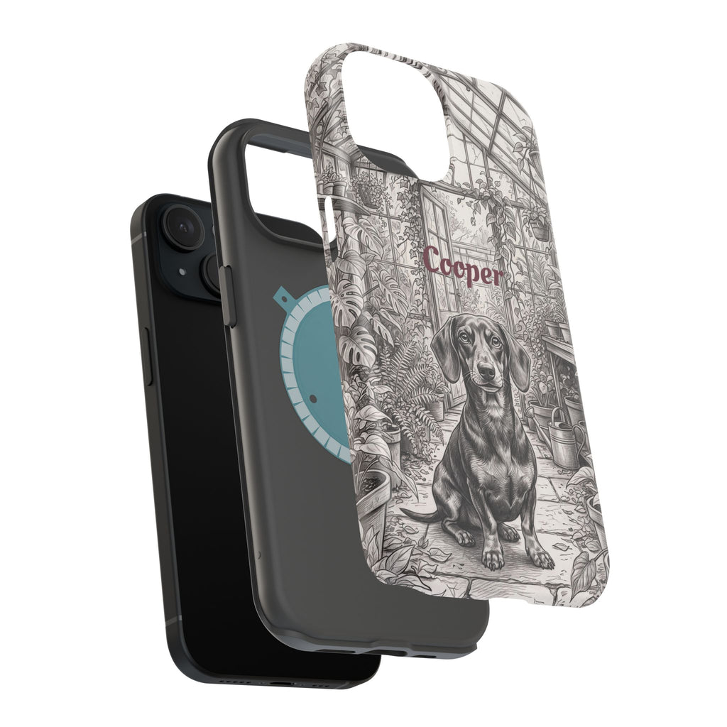 Personalized Dachshund Vintage Greenhouse Phone Case — Wireless Charging Cover