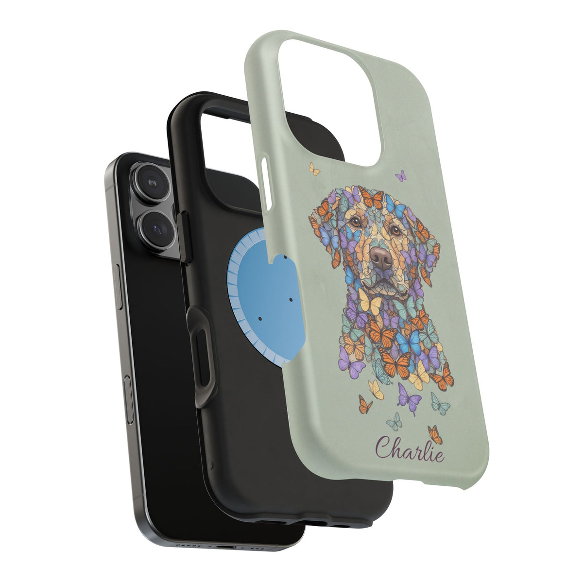 Personalized Butterfly Labrador Phone Case — Tough Magnetic Case with Wireless Charging