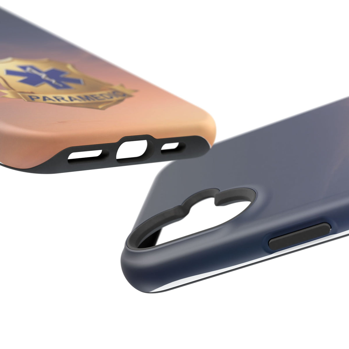 Gold Paramedic Badge Sunset Sky Phone Case — Magnetic Wireless Charging Cover