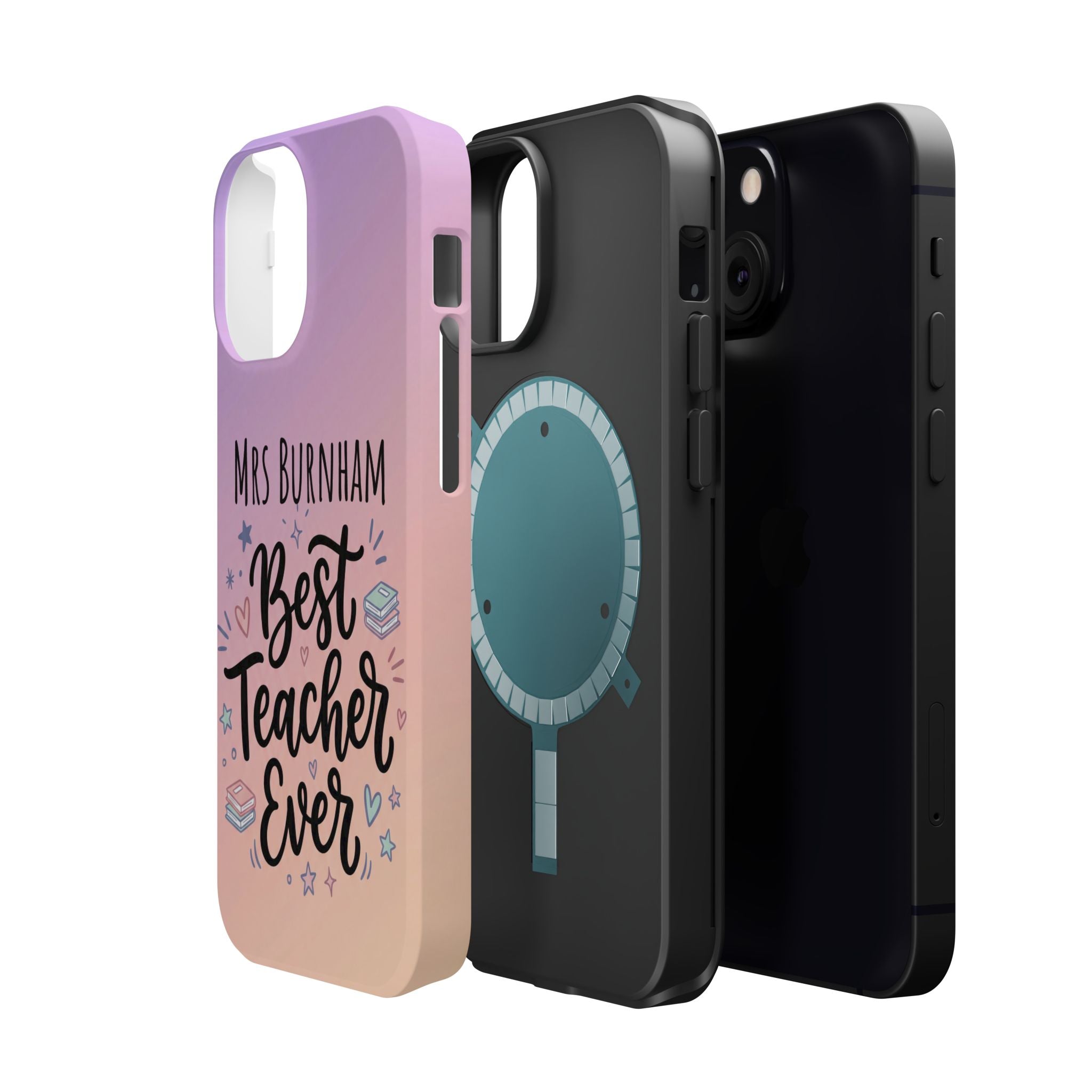 Best Teacher Ever Personalized Phone Case — Wireless Charging Cover