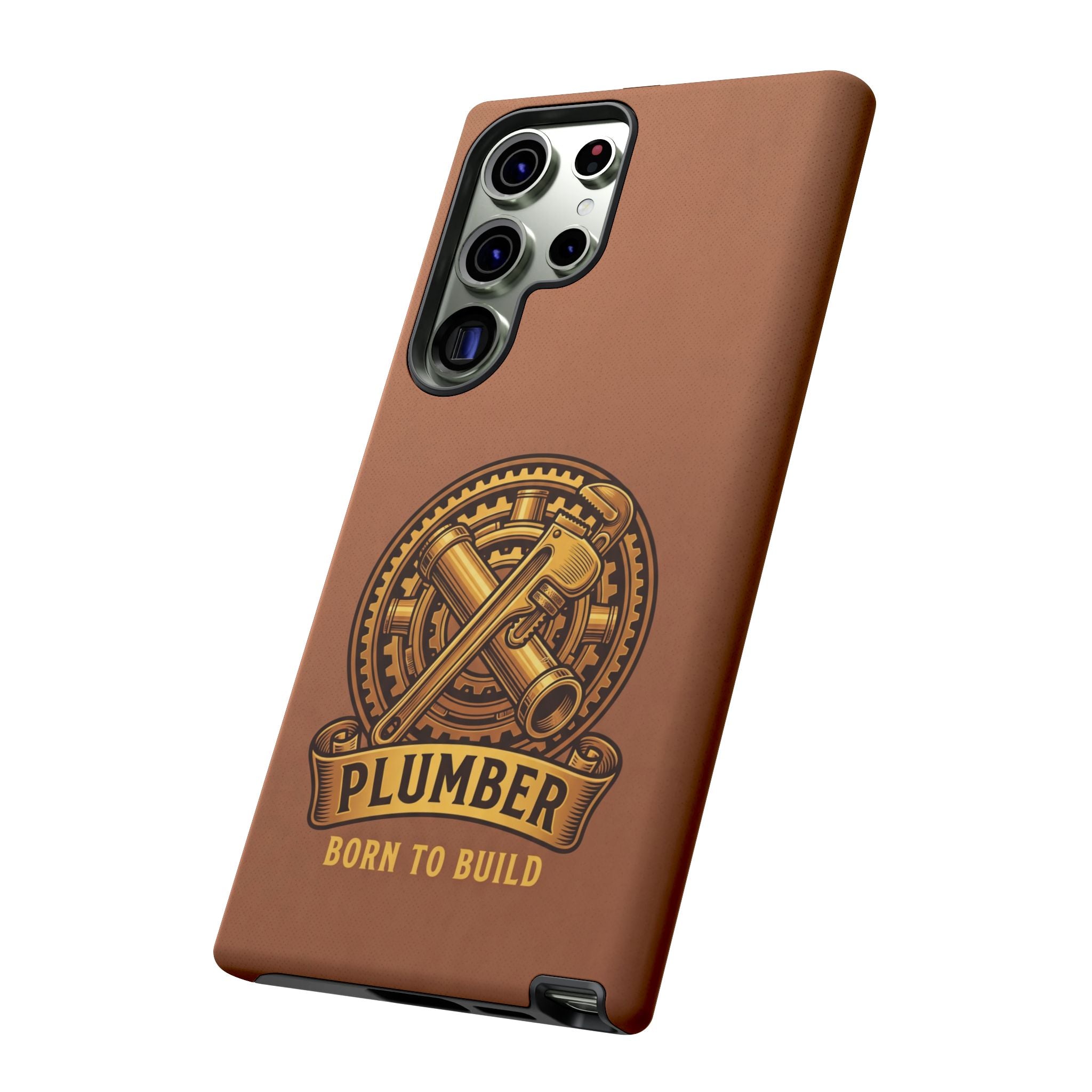 Plumber Born to Build Leather Phone Case - Samsung & iPhone Series