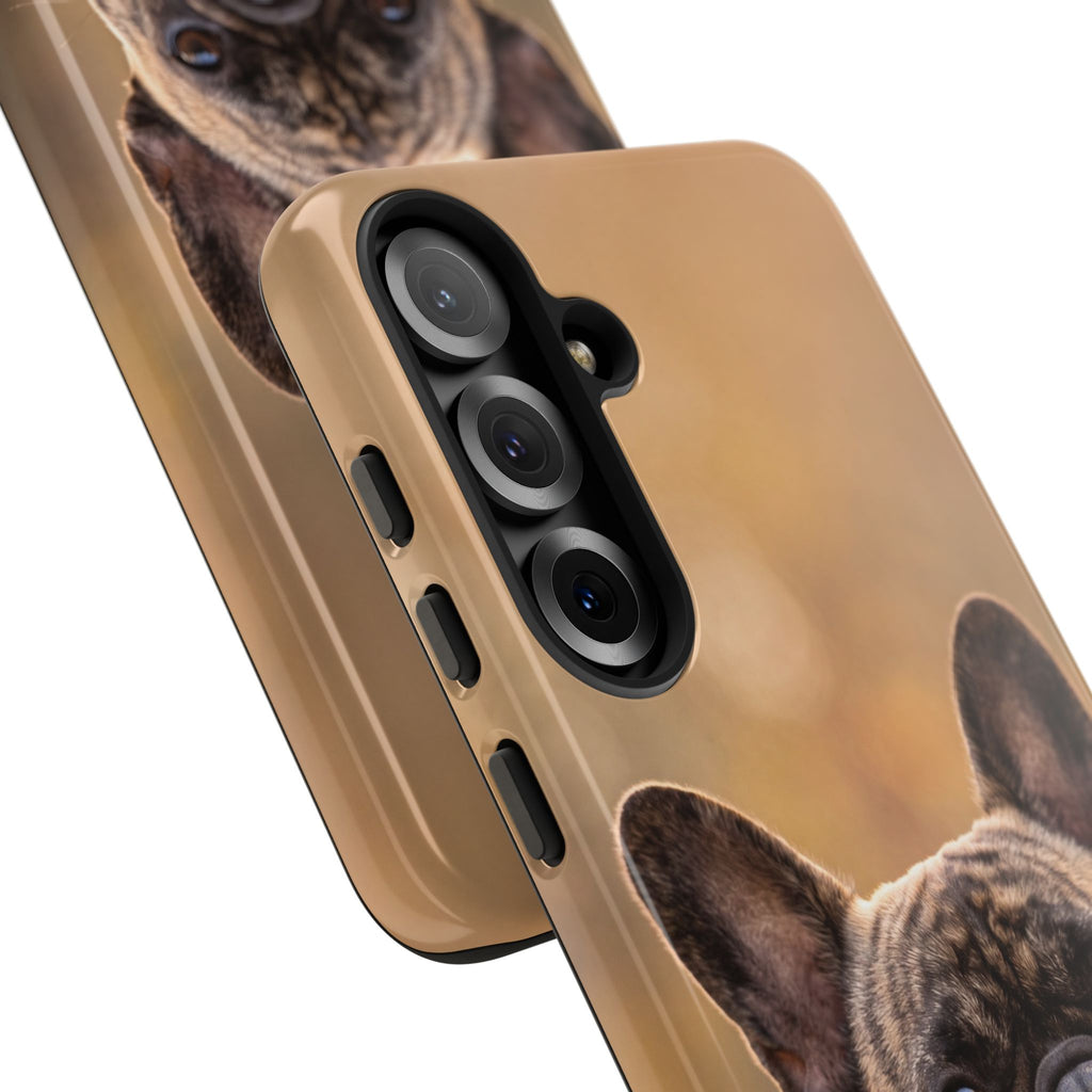 French Bulldog Portrait Phone Case | Realistic Brindle Frenchie Photo Case | iPhone & Samsung