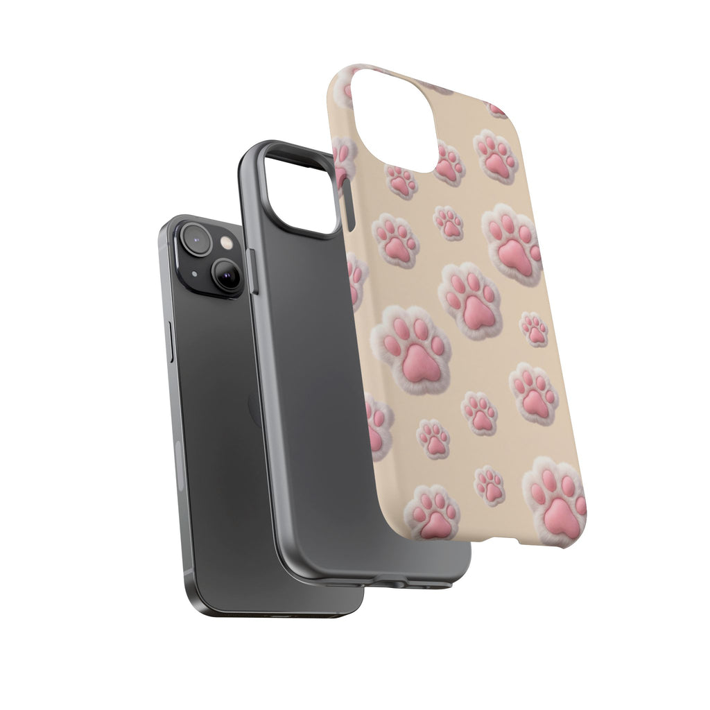 Golden Retriever Paw Print Phone Case | Cute Pink Paw Pattern for Dog Lovers | iPhone & Samsung